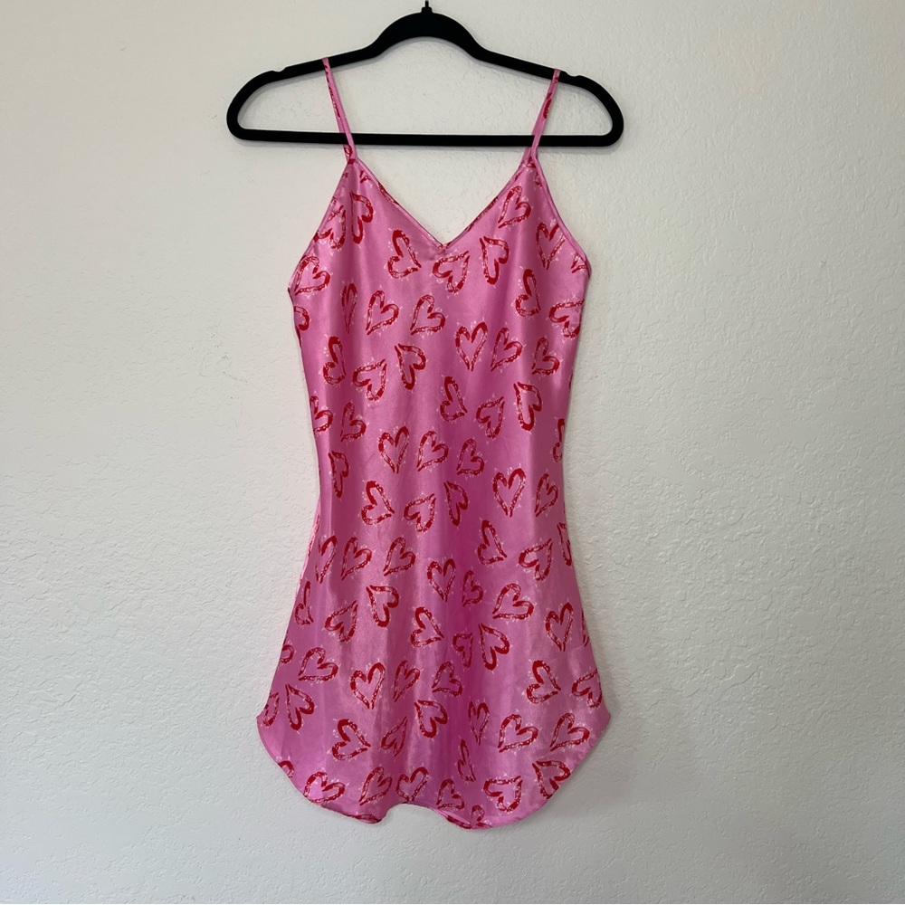 VTH Y2K Moon Dance Slip Nightgown Pink Heart Valentine’s Day‎ Women’s Size Small